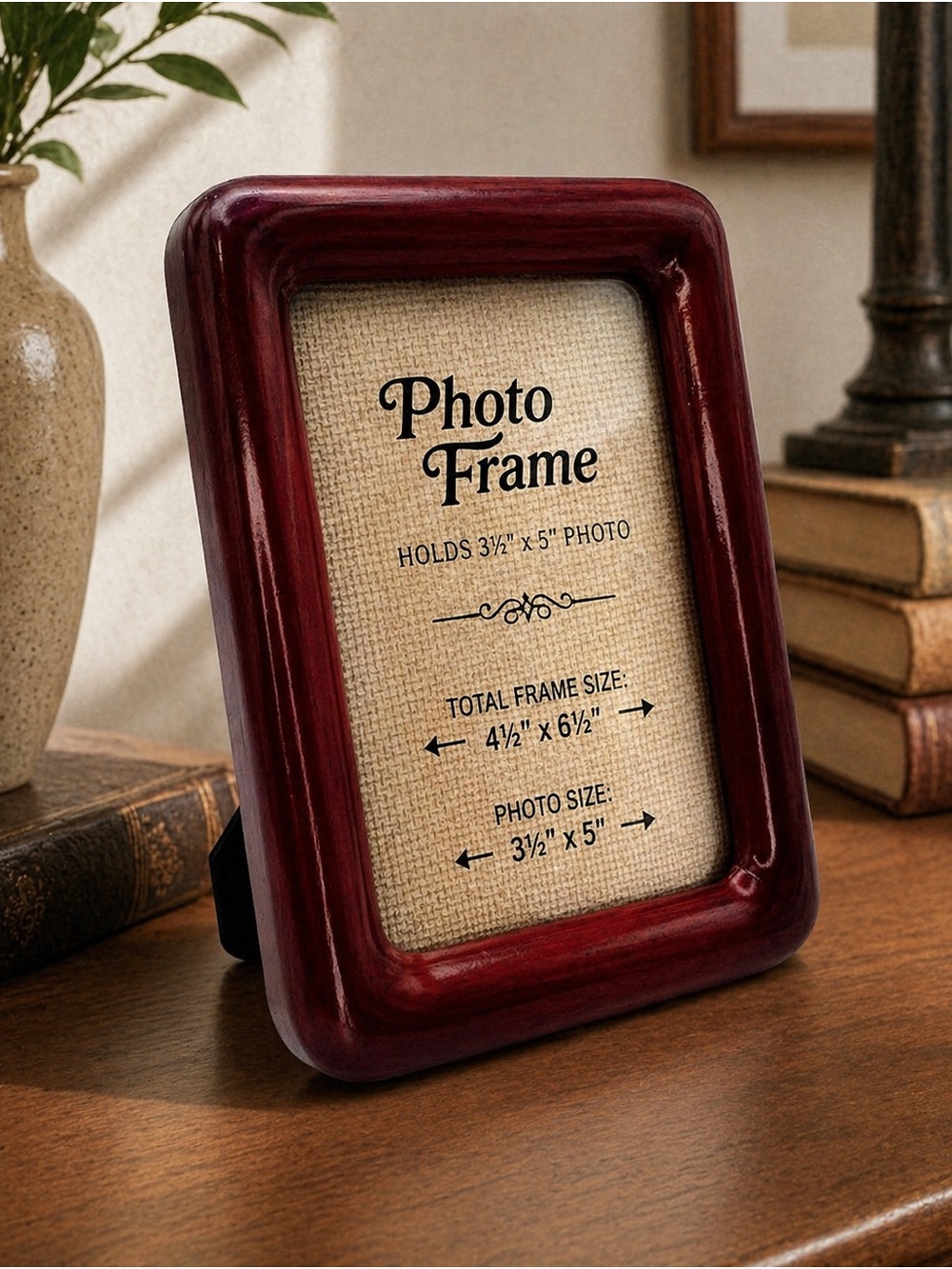 Burgundy red Wood Photo Frame - Classic - Picture 1 of 6